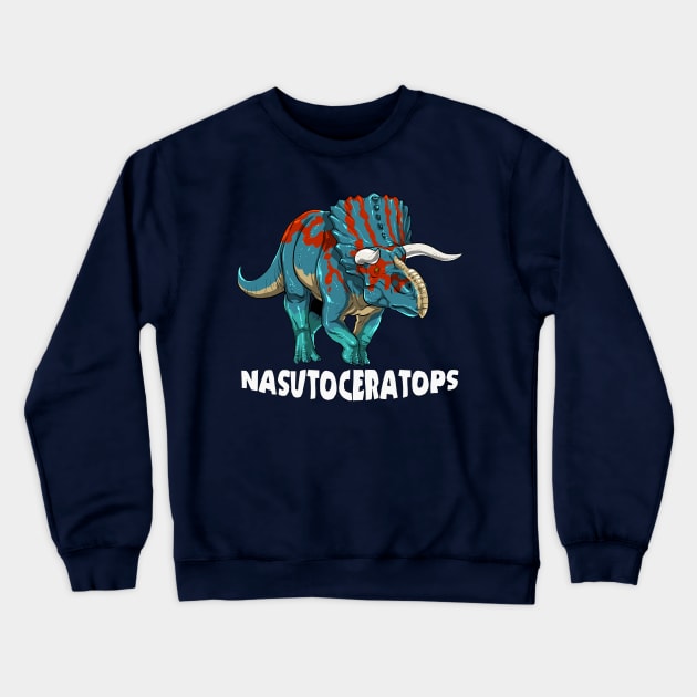 Nasutoceratops Dinosaur Design Crewneck Sweatshirt by Terra Fossil Merch